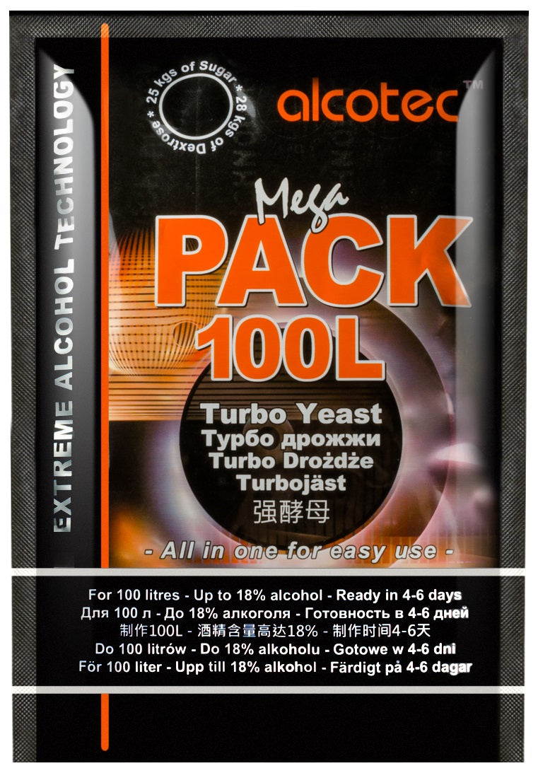 Turbo Yeast - Mega Pack 100L 360g | Vodka Yeast | Distilling Yeast | Mash Yeast | Yeast for Fermentation