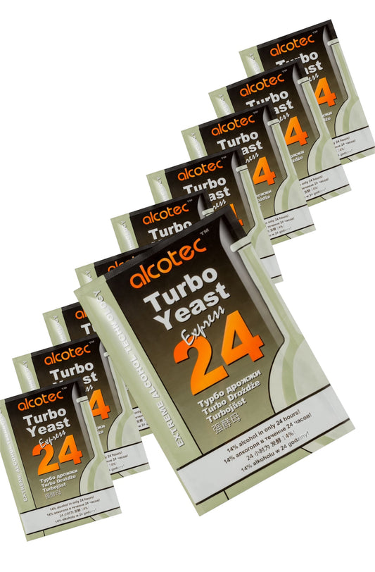 10 x Alcotec Turbo Yeast - Express 24 Pure - Turbo Yeast, Vodka Yeast, Yeast for Mash