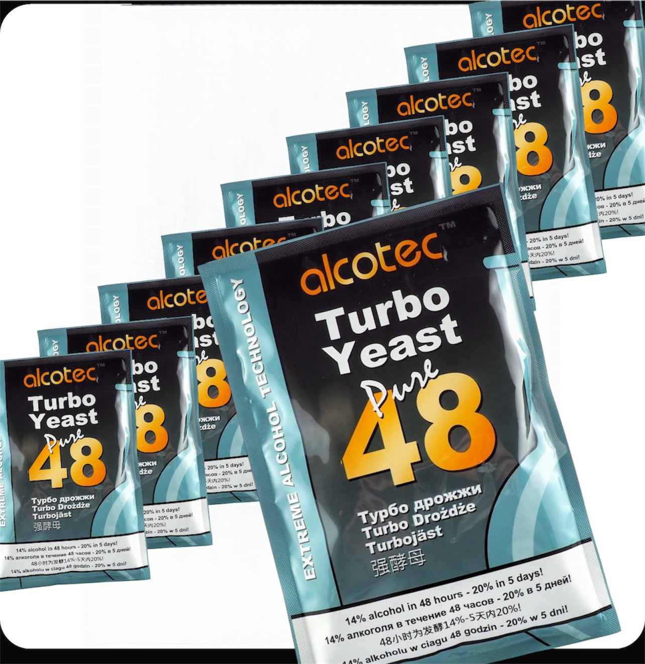 10 x Alcotec 48 Pure Turbo Super Yeast Packs 20% Alcohol