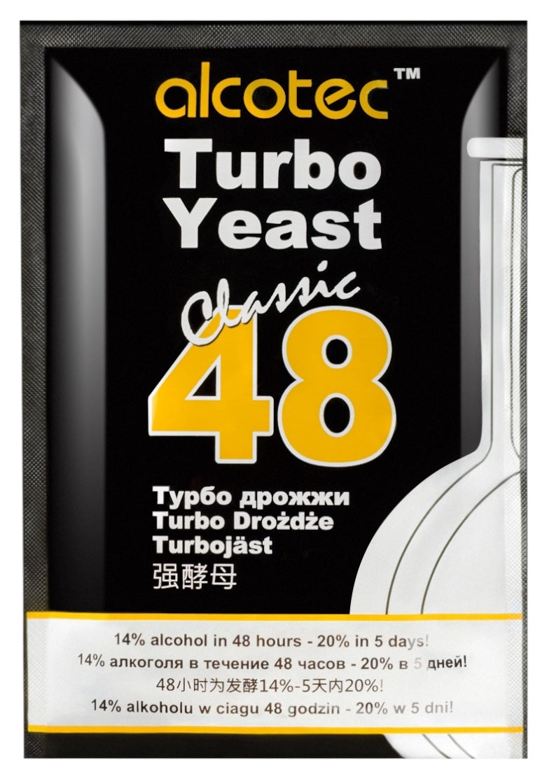 GRILLMER Alcotec Turbo Classic 48 Yeast for Alcohol Production, 10 x 130g, Vodka Yeast, Perfect for Winemaking, Must and Brandy